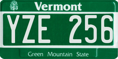 VT license plate YZE256