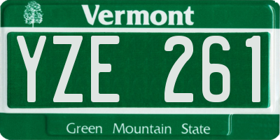 VT license plate YZE261