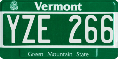 VT license plate YZE266