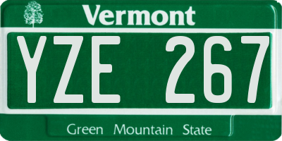 VT license plate YZE267