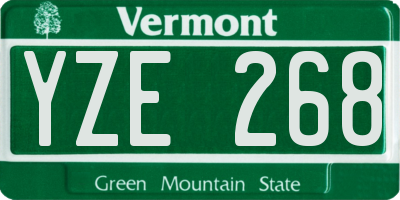 VT license plate YZE268