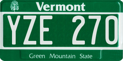 VT license plate YZE270