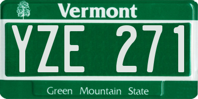 VT license plate YZE271