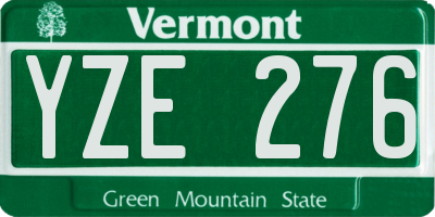 VT license plate YZE276