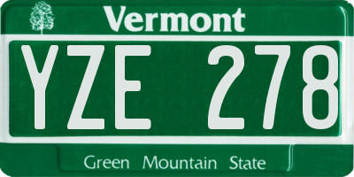 VT license plate YZE278