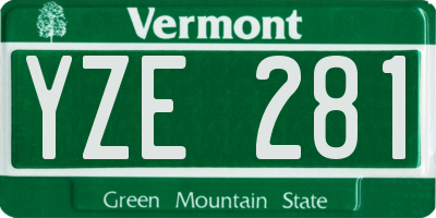 VT license plate YZE281