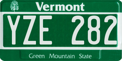 VT license plate YZE282