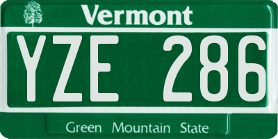 VT license plate YZE286