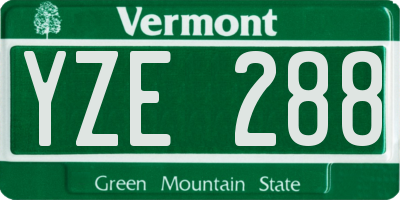 VT license plate YZE288