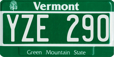 VT license plate YZE290