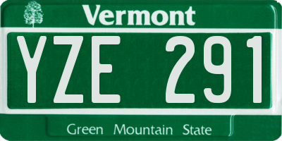 VT license plate YZE291