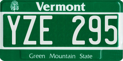 VT license plate YZE295