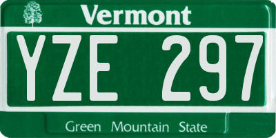 VT license plate YZE297