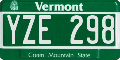 VT license plate YZE298
