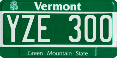 VT license plate YZE300
