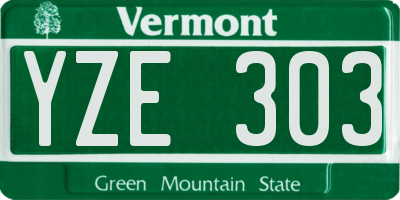 VT license plate YZE303