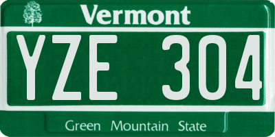 VT license plate YZE304