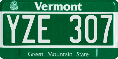VT license plate YZE307