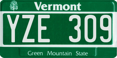 VT license plate YZE309
