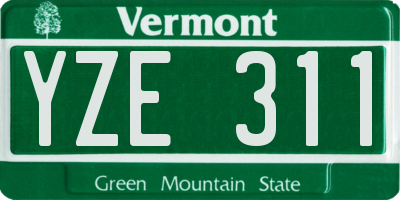 VT license plate YZE311