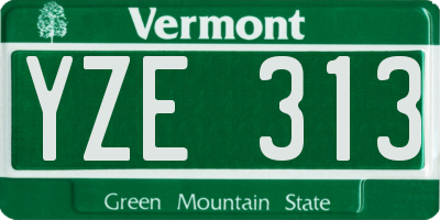 VT license plate YZE313