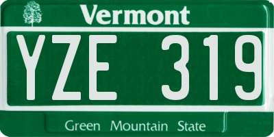 VT license plate YZE319
