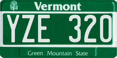 VT license plate YZE320