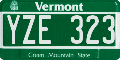 VT license plate YZE323