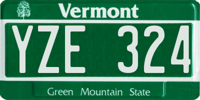 VT license plate YZE324
