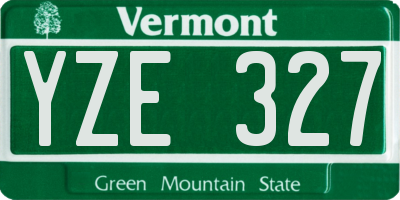VT license plate YZE327