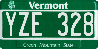VT license plate YZE328