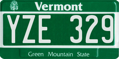 VT license plate YZE329