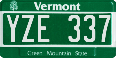VT license plate YZE337