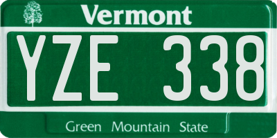 VT license plate YZE338