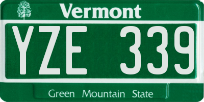 VT license plate YZE339