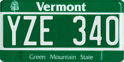 VT license plate YZE340