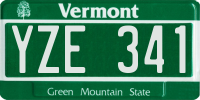 VT license plate YZE341