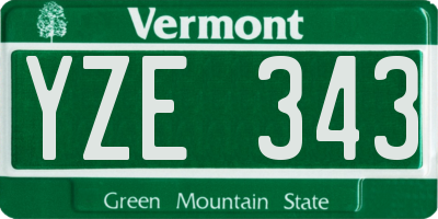 VT license plate YZE343
