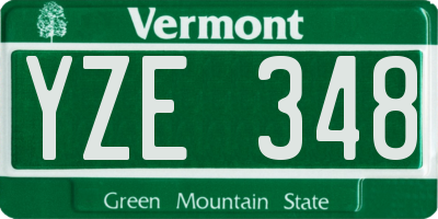 VT license plate YZE348