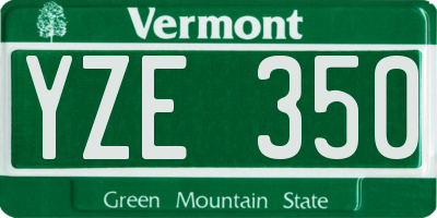 VT license plate YZE350