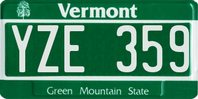 VT license plate YZE359