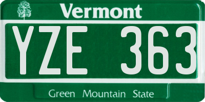 VT license plate YZE363