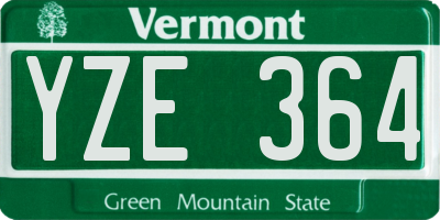 VT license plate YZE364