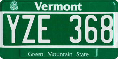 VT license plate YZE368