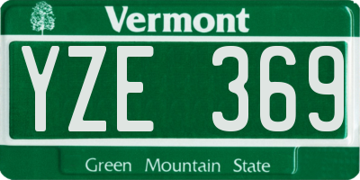VT license plate YZE369