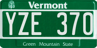 VT license plate YZE370