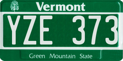 VT license plate YZE373