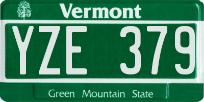 VT license plate YZE379