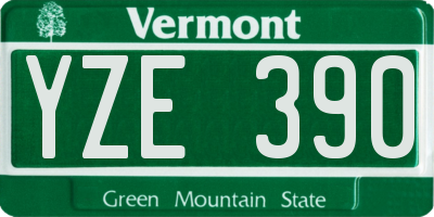 VT license plate YZE390