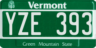 VT license plate YZE393